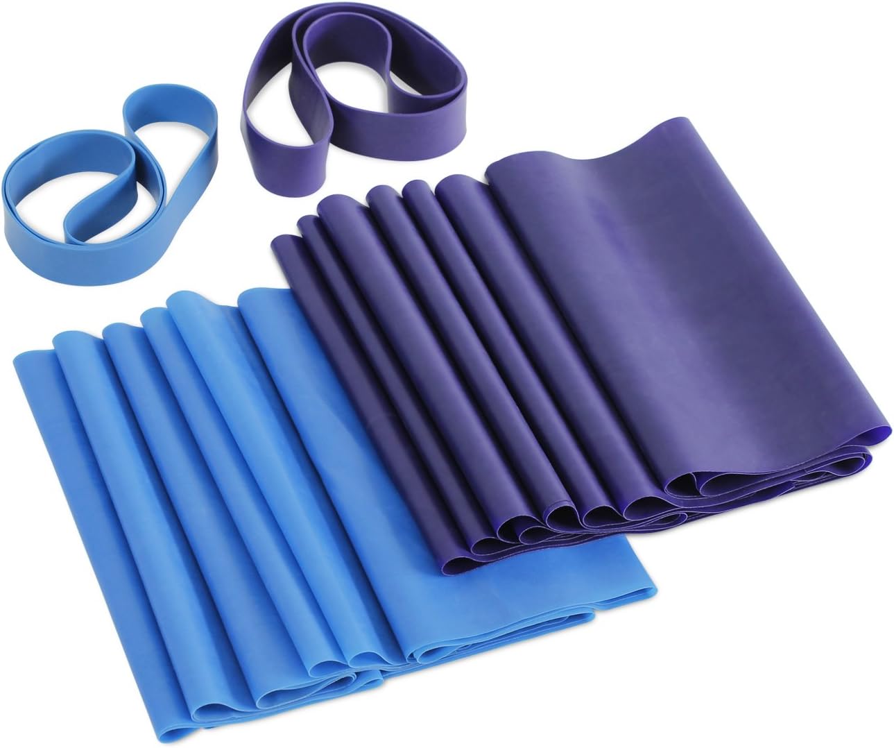 Flat Loop Resistance Band Set with Exercise Chart